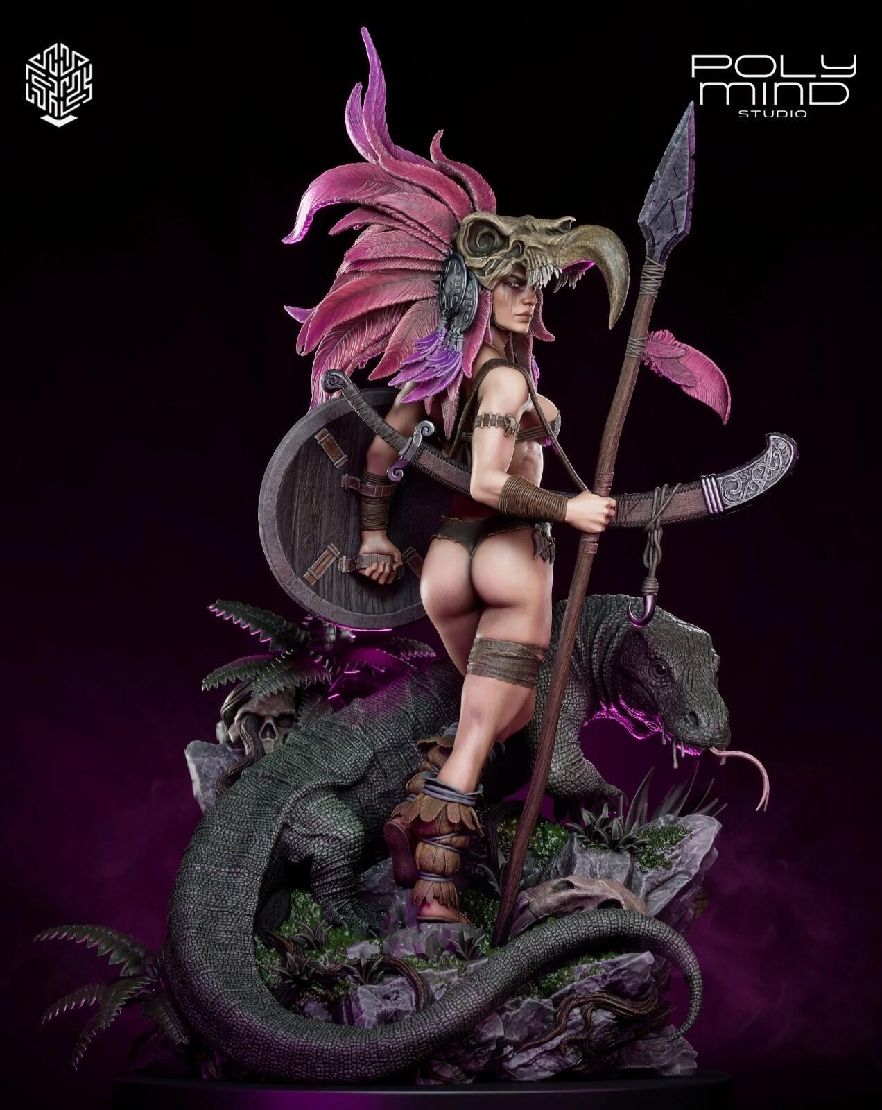 Vulture Queen | Fantasy Warrior | 3D Printed Sculpture | Unpainted 1:8