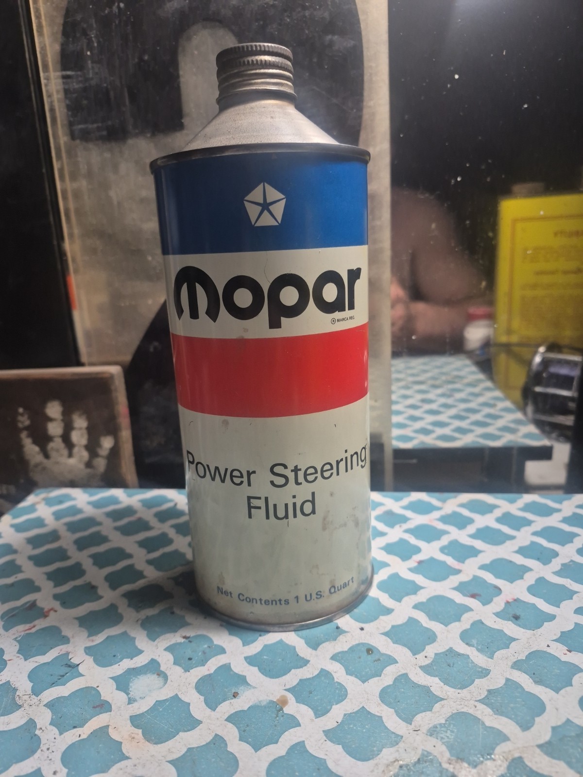Mopar Power Steering Fluid Vintage Metal Cone Top  NOS Full