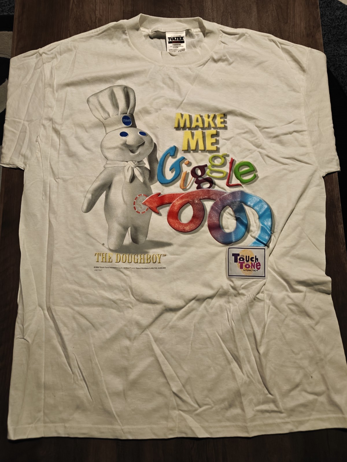 VNTG 1998 Pillsbury Doughboy Giggle-Off Promo T-Shirt | NEW NOS | Tultex XL