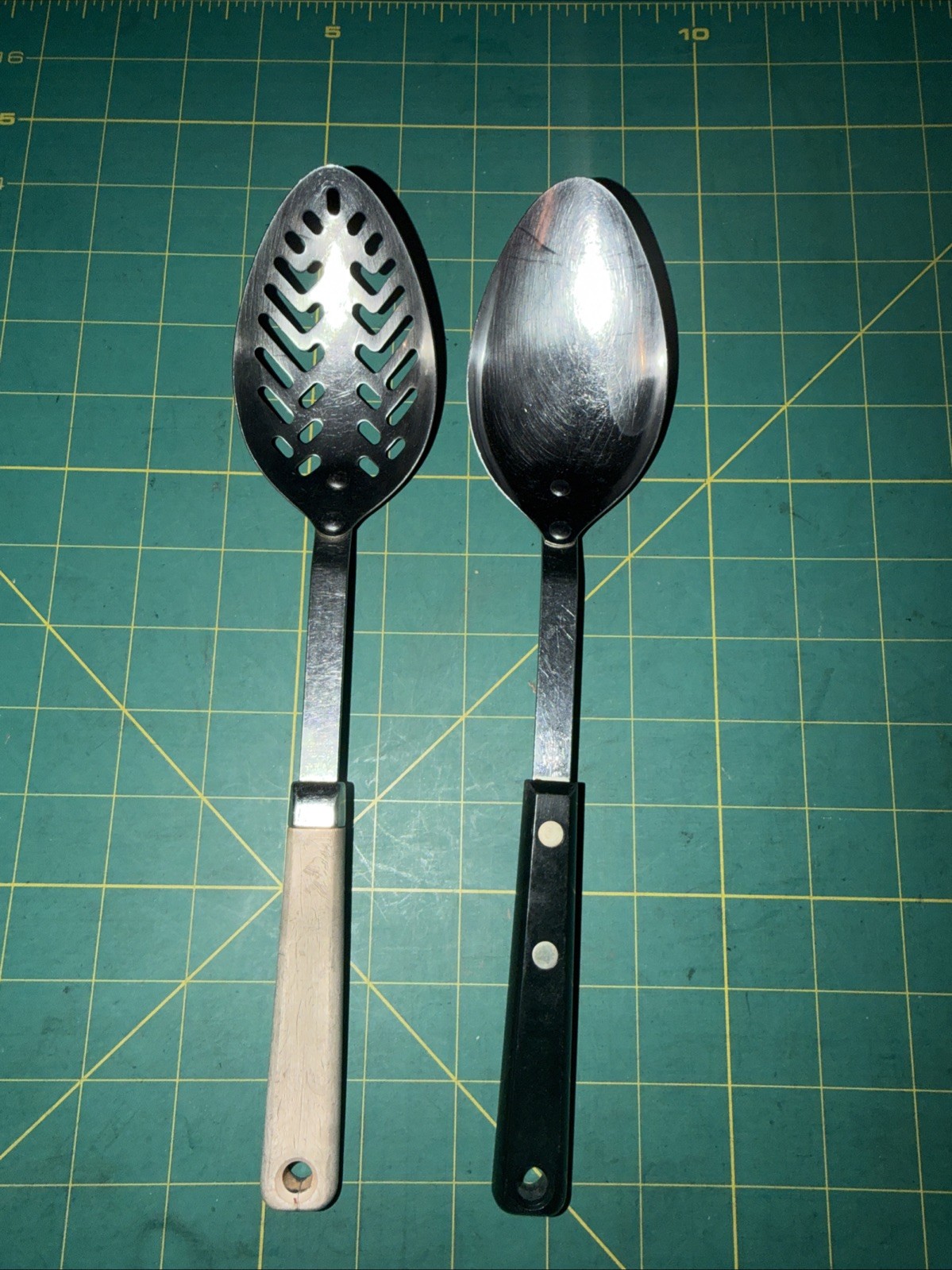 Vintage EKCO Forge Montag Thomas Stainless Steel Serving Spoons Lot of 2 USA