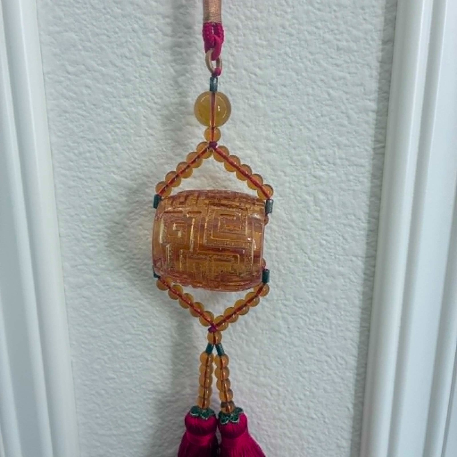 Liuli Crystal Glass Everything go smooth Car Hanging Ornament Feng Shui Blessing