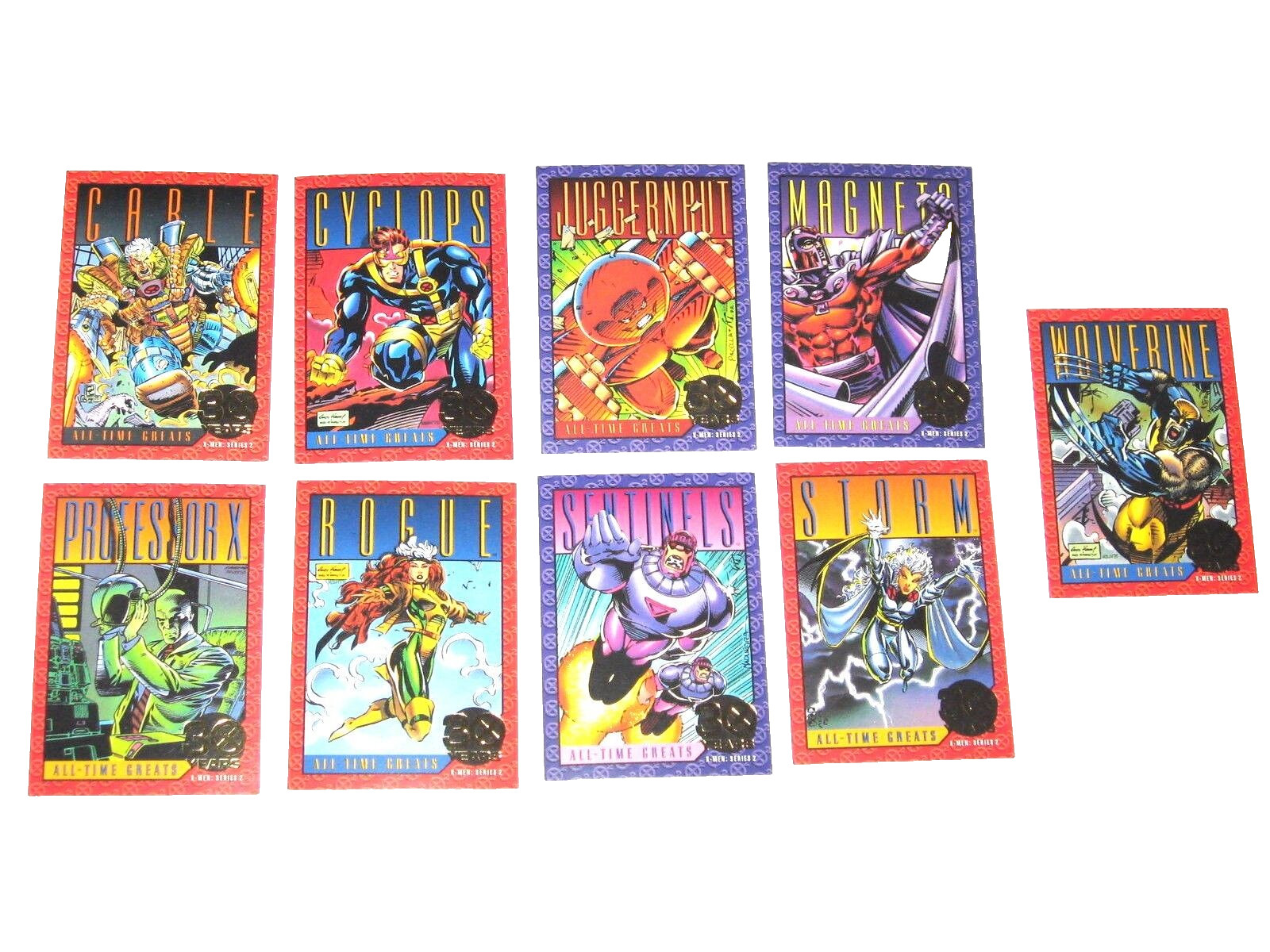 1993 X-MEN SERIES 2 30 YEARS GOLD FOIL STAMPED 9 CARD INSERT CHASE SET WOLVERINE