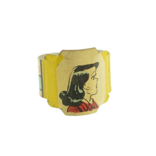 Vintage 1949 Tillie The Toiler TIN RING POSTS TOASTIES CORN FLAKES Premium Comic