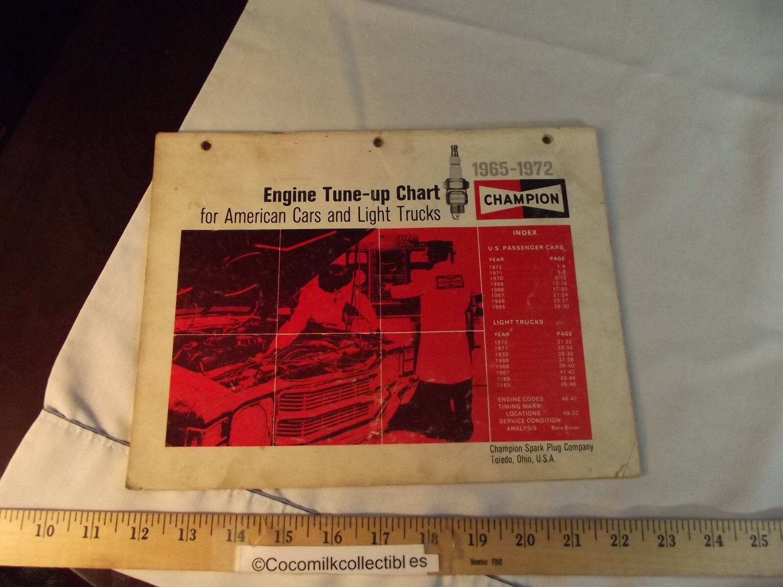 1972 Champion Spark Plugs 1965-1972 Engine Tune Up Chart American Cars Trucks