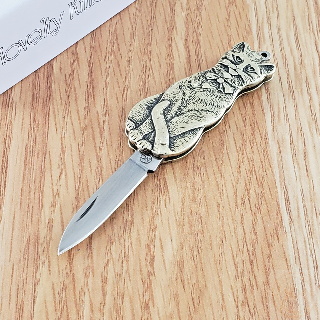 Novelty Cutlery Cat Folding Knife 1.38
