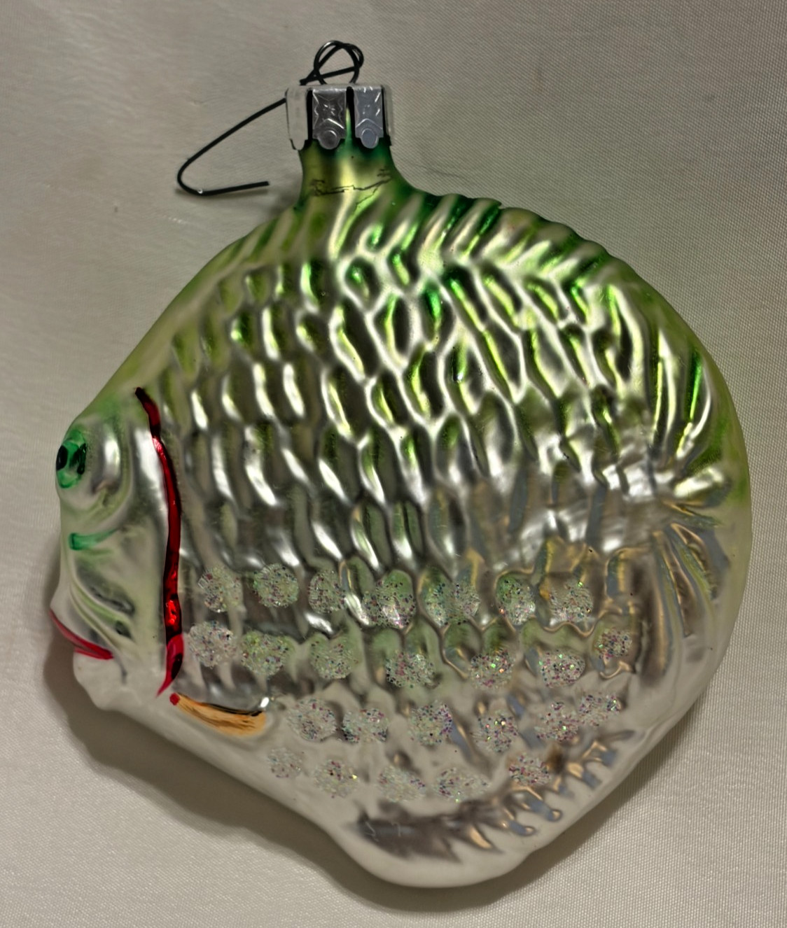Christopher Radko Deep Sea Delight Tropical Fish Ornament Green Silver Red 4\
