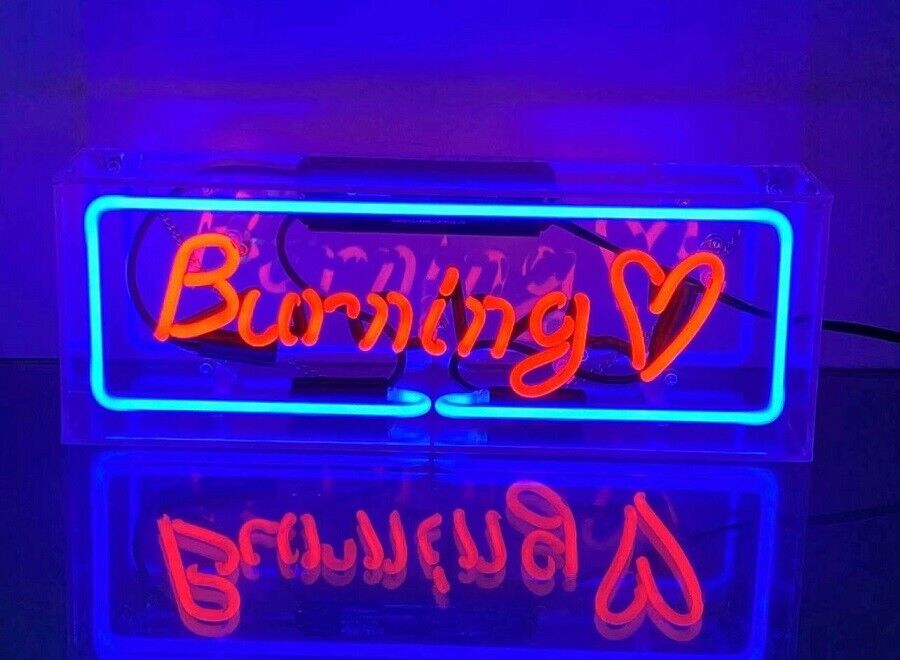 Burning Heart Love Acrylic Box Neon Sign 17\