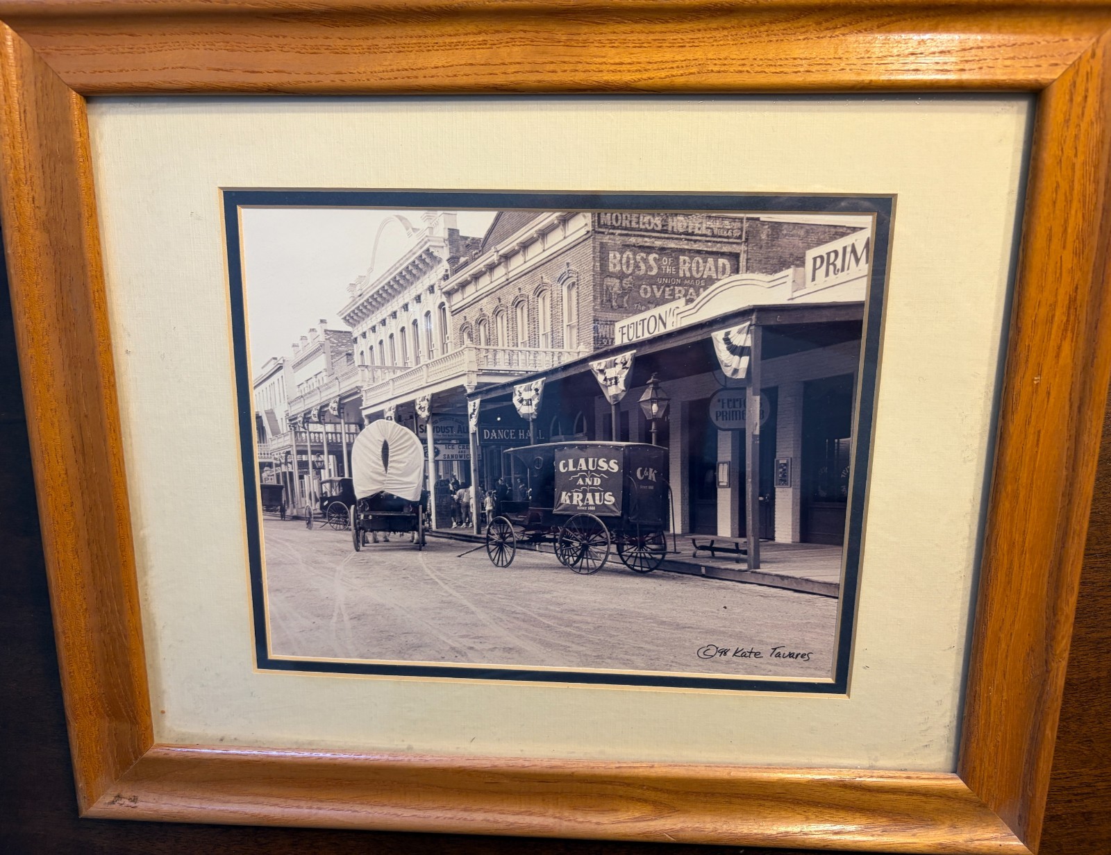 1998 Kate Tavares Old Sacramento Gold Rush Stagecoach Photo Framed California