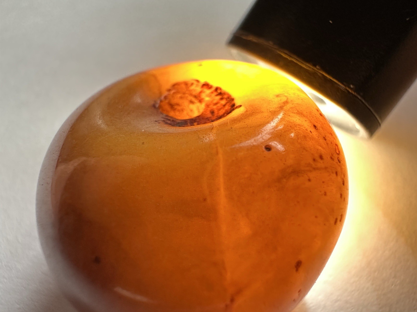 Antique Moroccan Amber Round Polished Glossy Drilled Bead