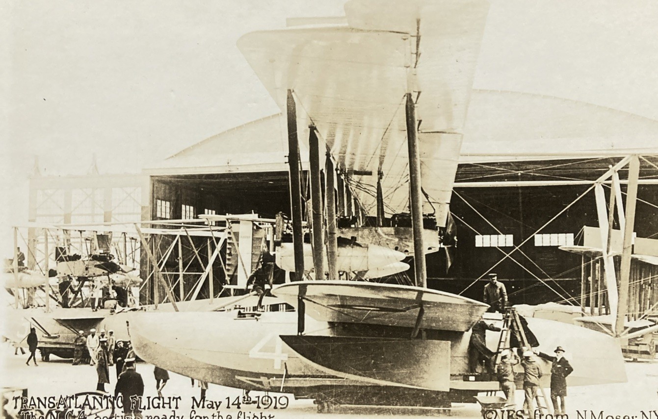 RPPC 1919 Transatlantic Flight NC 4 Getting Ready For Flight Side View Postcard RPPC 1919 Transatlantic Flight NC 4 Getting Ready For Flight Side View Postcard
