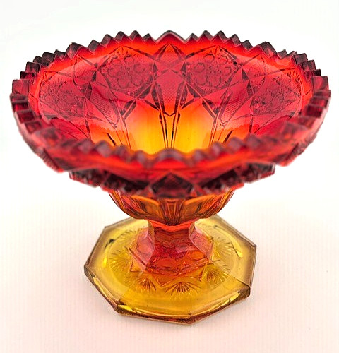 L.E. Smith Amberina Quintec Heritage Compote 5\