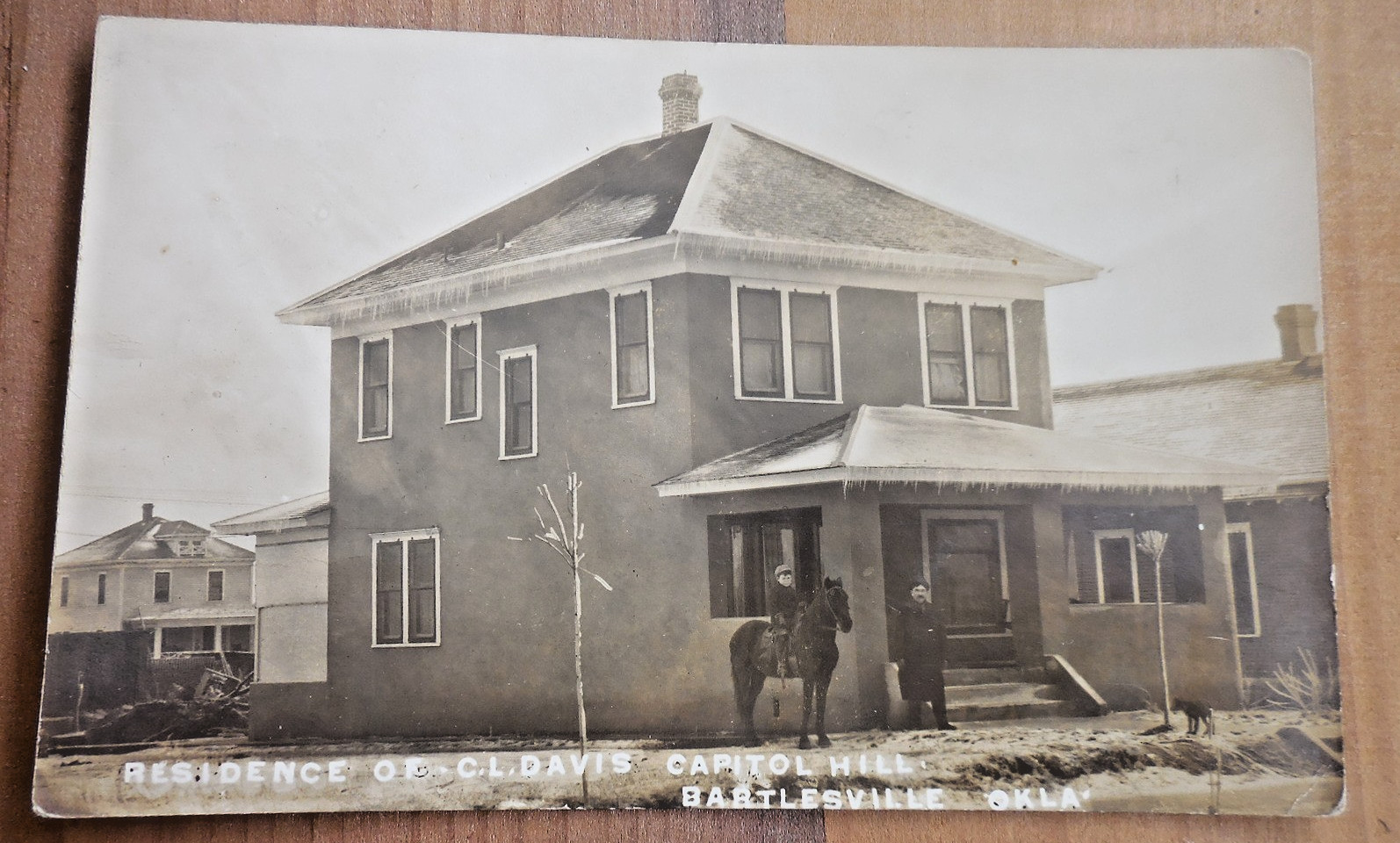 Bartlesville Oklahoma C L Davis Capitol Hill Residence Real Photo Postcard RPPC