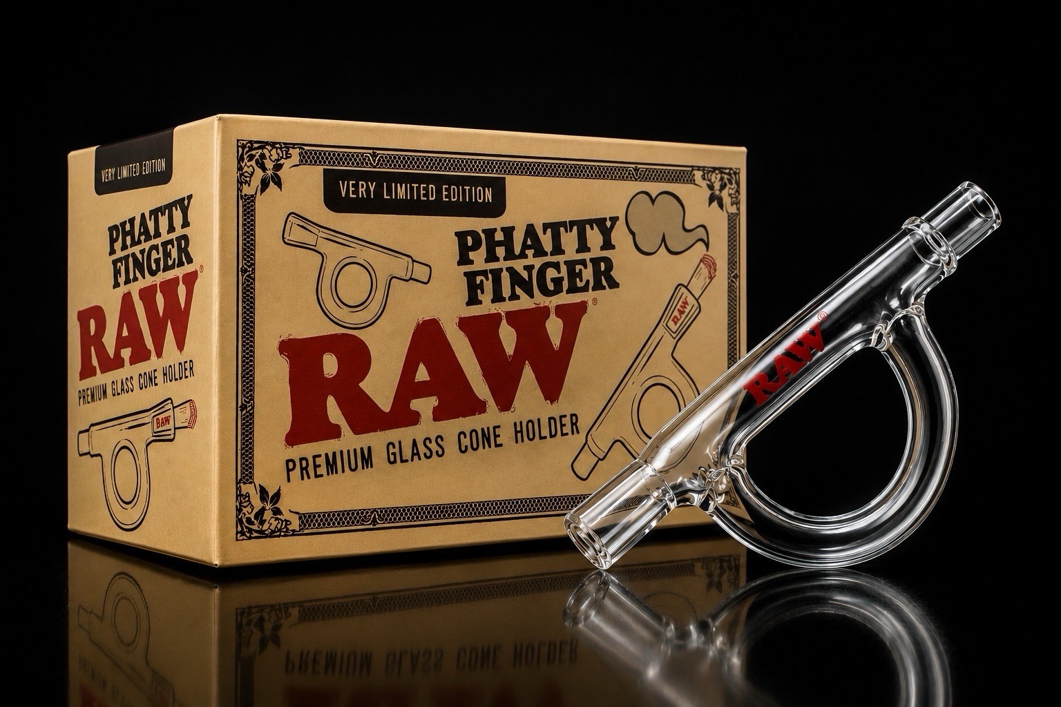 Raw Phatty Finger 12mm Glass Cone Holder *USA*