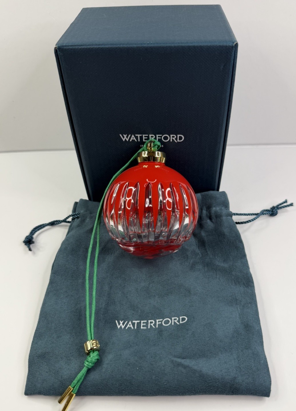 Waterford Crystal New Year 2025 Firework Red Bauble Ornament New Open Box