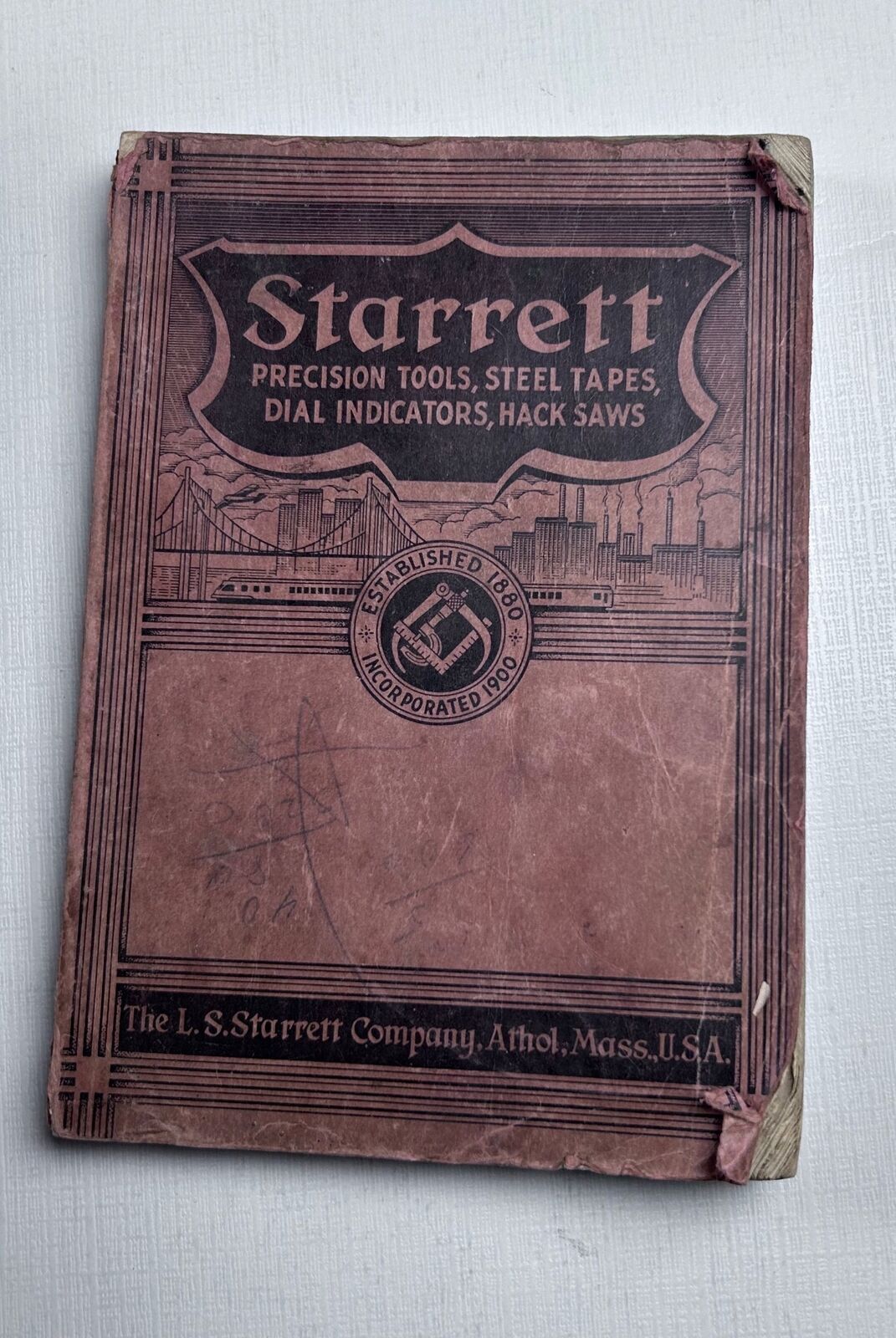 Starrett Tool Catalog Athol MA 1938