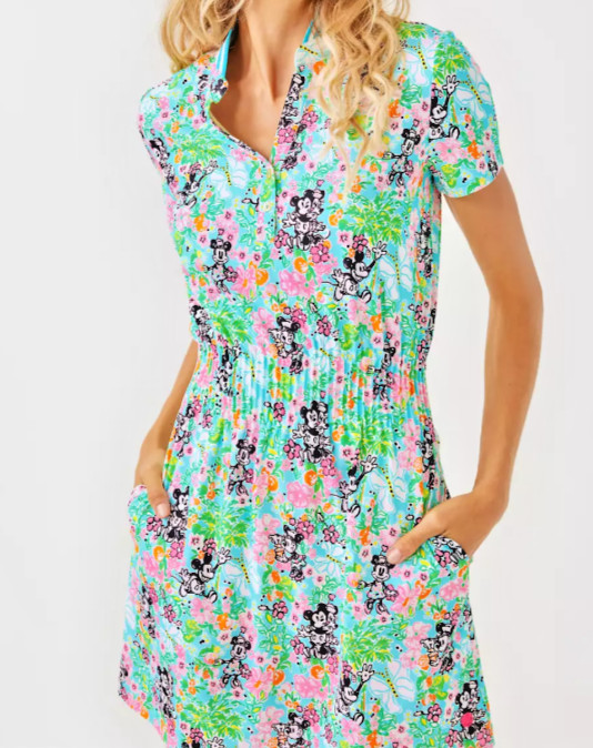 Disney Lilly Pulitzer Hearts UPF +50 Luxletic Love Active Dress S Minnie Mickey