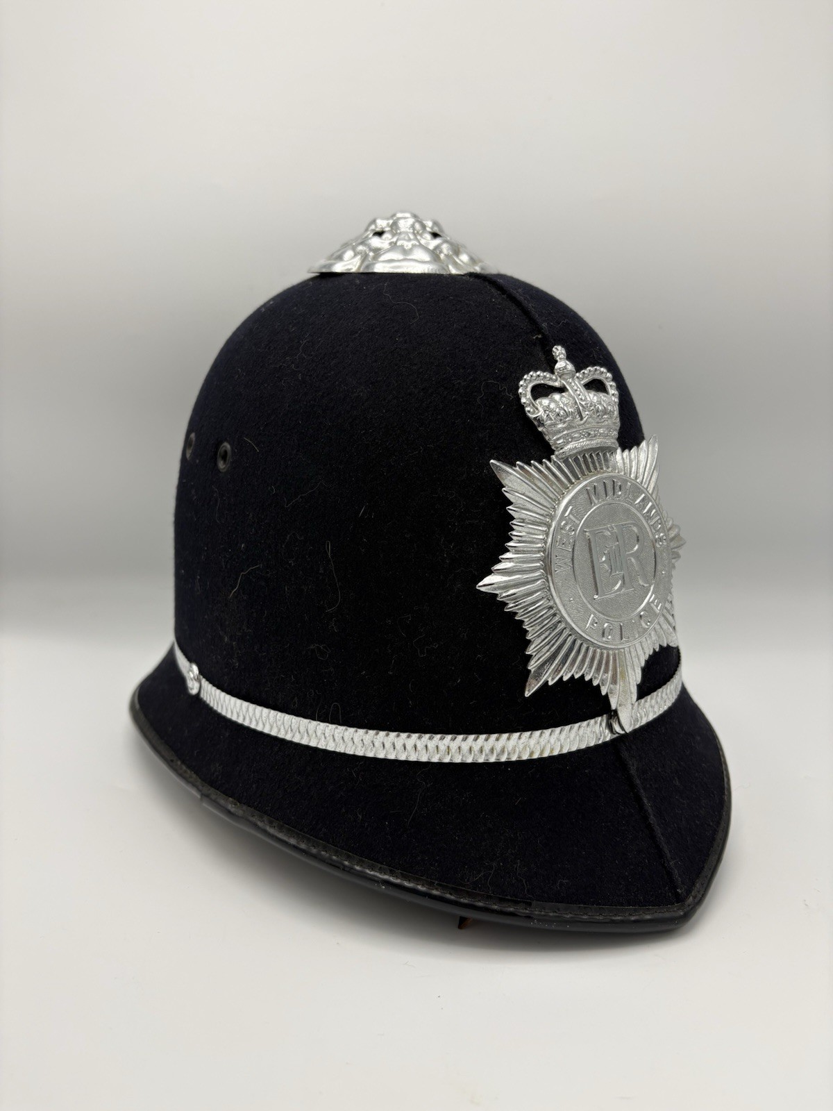 VTG British Westmidlands Police Hat Helmet Bobby Constable w/ Badge