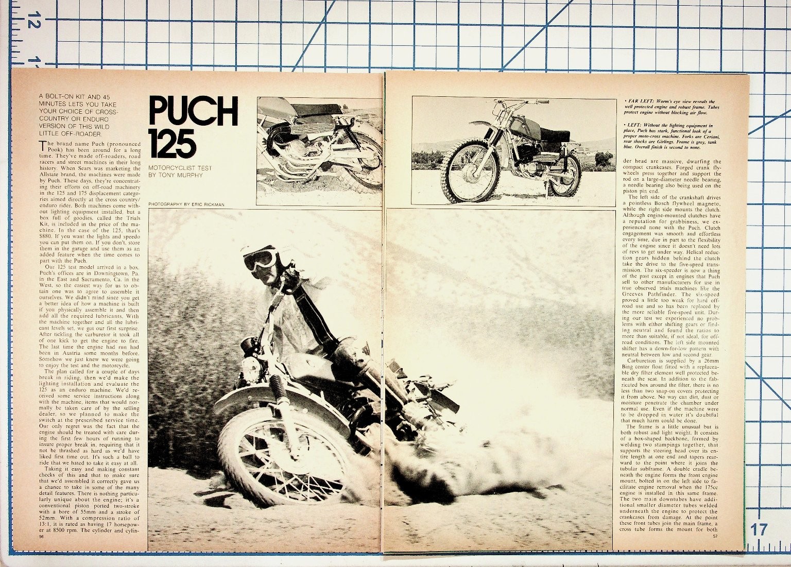 1972 Puch 125 Motocross Trials Dirt Bike Vintage Magazine Article Print Ad