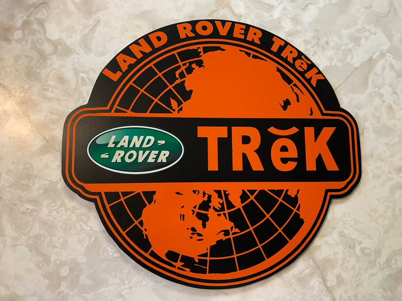 Vintage Land Rover TReK Sign Automobile Land Rover Sign TReK Orange Black,read Vintage Land Rover TReK Sign Automobile Land Rover Sign TReK Orange Black,read