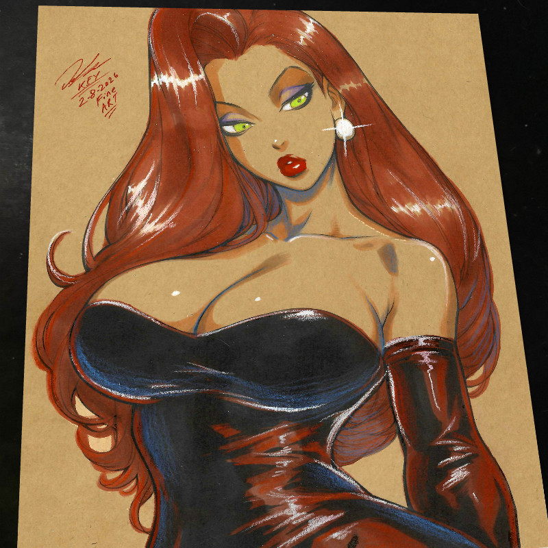Jessica Rabbit Art Print Signed 8.5x11 | Art by Keyeske