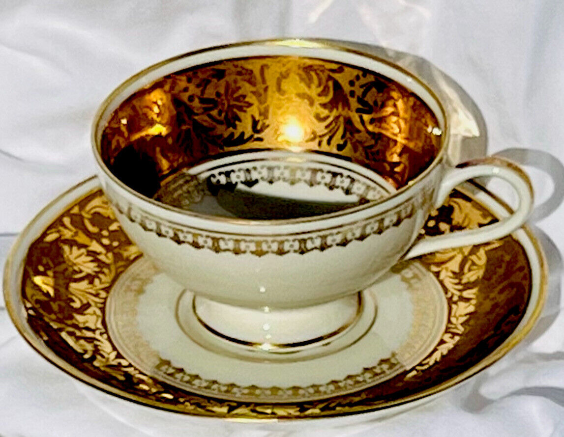 Antique Gold Thomas“Bavaria”Tea Cup And Saucer Germany Pattern #06233 24/8