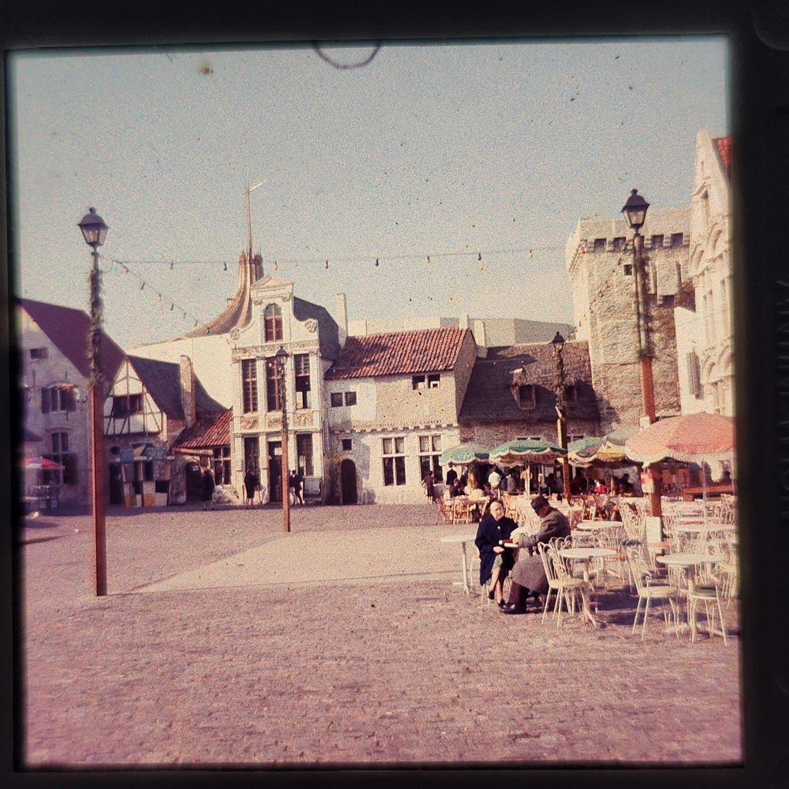 Medium Format Slide 1964 Worlds Fair New York City Belgium Exhibit Street Scene