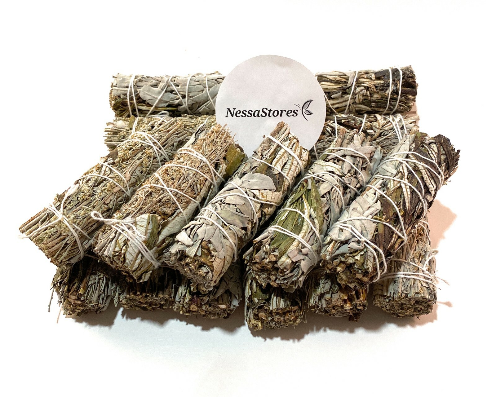 NessaStores White Sage + Yerba + Blue Sage Smudge Stick 4\