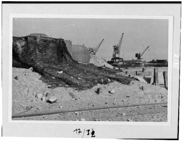 Photo:Cherbourg France 1944 Atlantic Wall Bunker Under Construction WWII