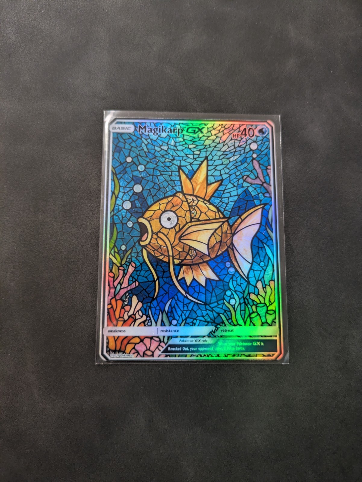 Stained Glass Style Shiny Magikarp Holographic Display Card