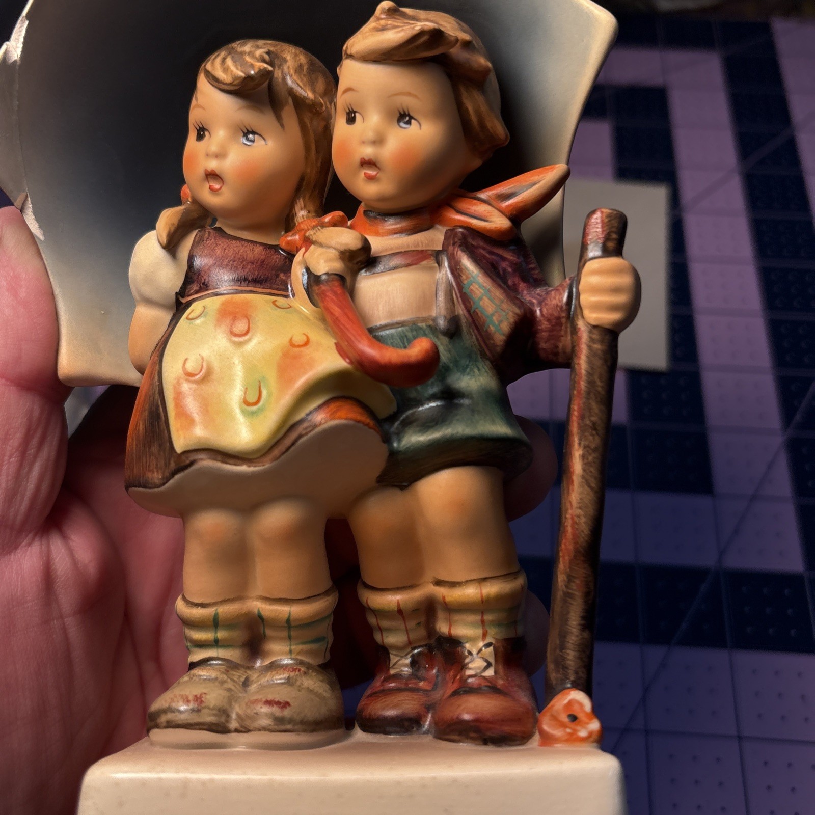 goebel figurines west germany Sharing The Umbrella See Pic For Damage To Umbrell