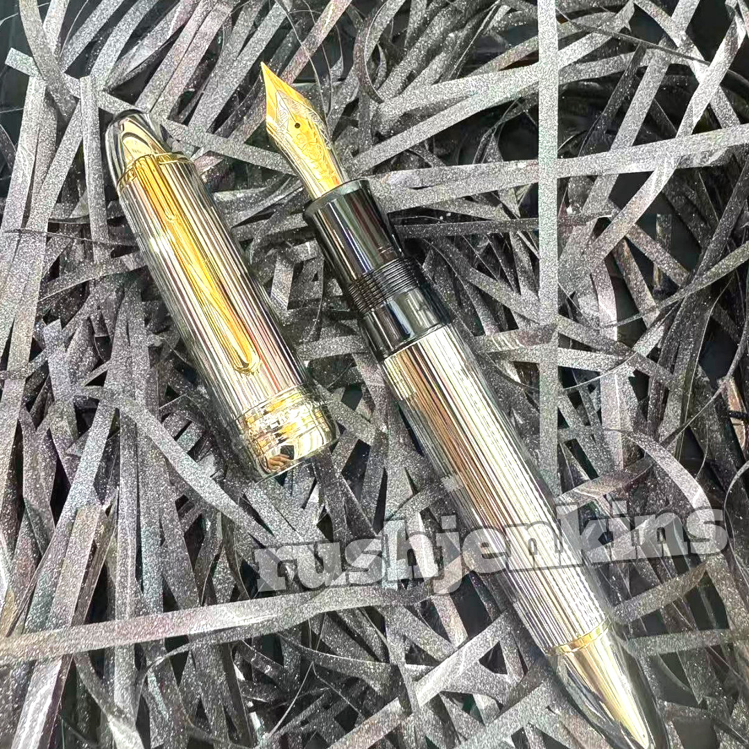 (Excellent++) MONTBLANC Meisterstück  Pin Stripe Silver 149 Fountain Pen Luxury