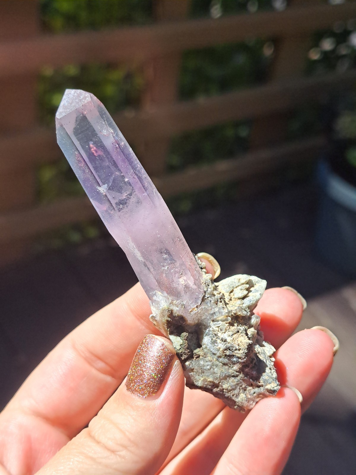 Amethyst With Calcite On Matrix Namibia 