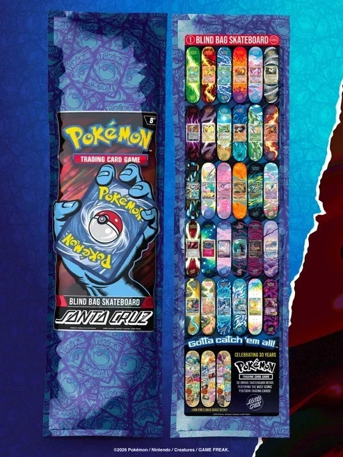 Pokemon x Santa Cruz Limited Edition Skateboard Blind Bag Deck 2026 ✅ IN HAND ✅