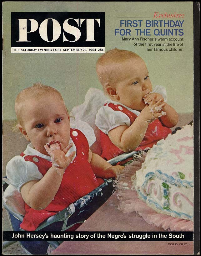 SATURDAY EVENING POST 9/26 1964 Fischer Quints Hersey O'Hara Algren Davis Cup