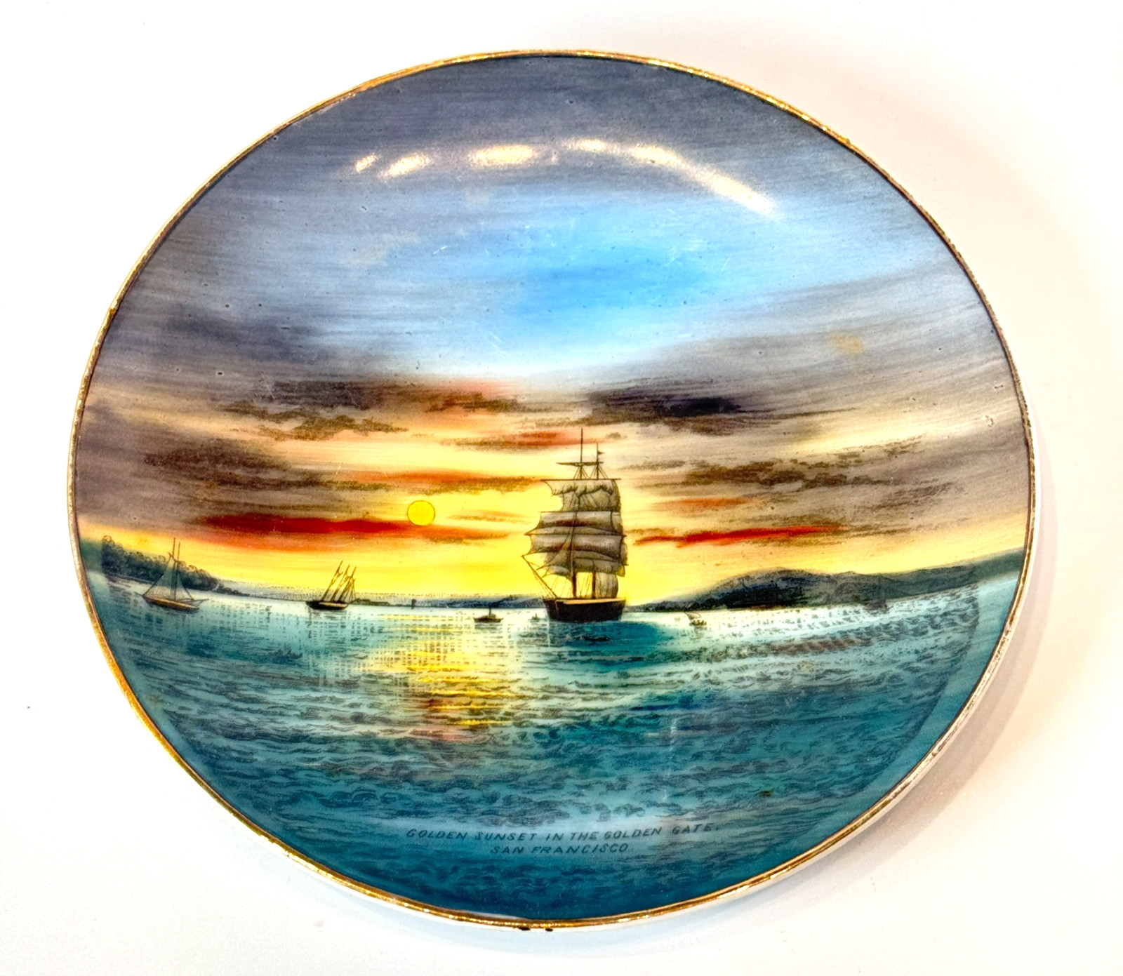 SAN FRANCSICO Golden Gate CA CALIFORNIA Antique Souvenir China Dish Plate
