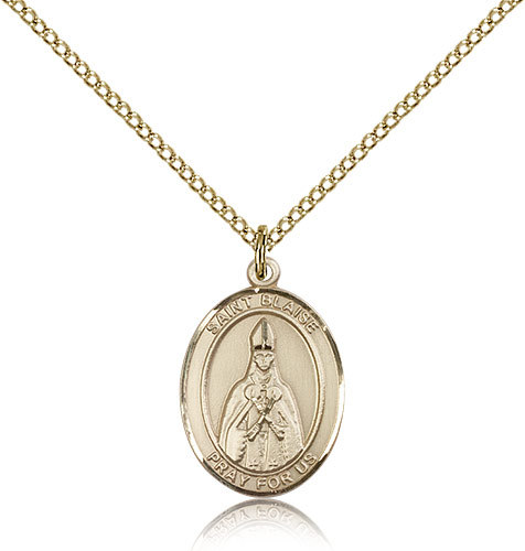 Saint Blaise Medal For Women - Gold Filled Necklace On 18 Chain - 30 Day Mon...