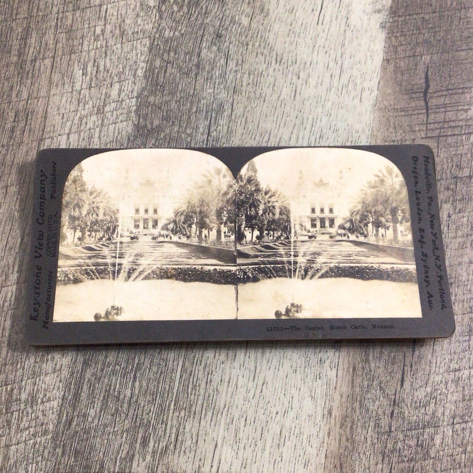 The Casino Monte Carlo Monaco Stereo view Card Antique