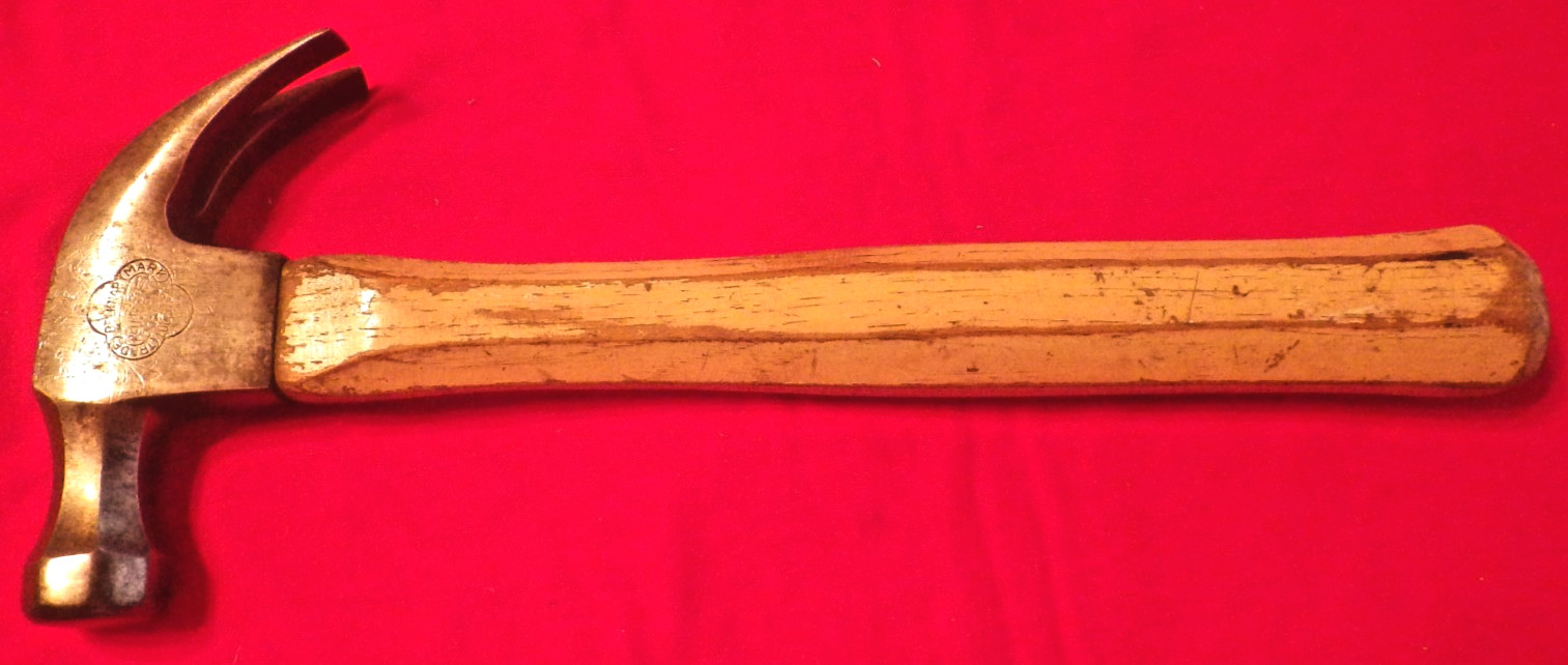 Vintage Belknap Blue Grass Claw Hammer BG47-16 Rare White Octogon Wood Handle