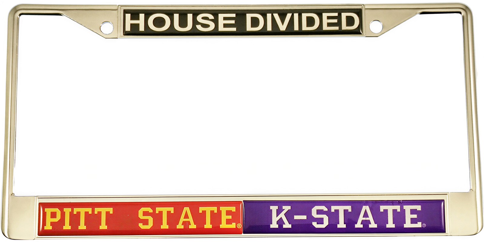 Pittsburg State (KS) + Kansas State House Divided Split License Plate Frame [...