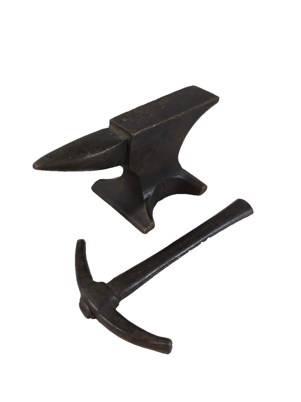 Vintage Miniature Cast Iron Anvil & Pickaxe Set Blacksmith Jeweler Tool Decor