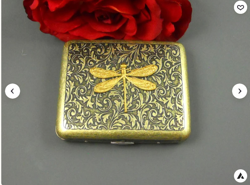 Bronze Bumble Bee Cigarette Case Vintage Victorian Tobacco Holder Money Holder