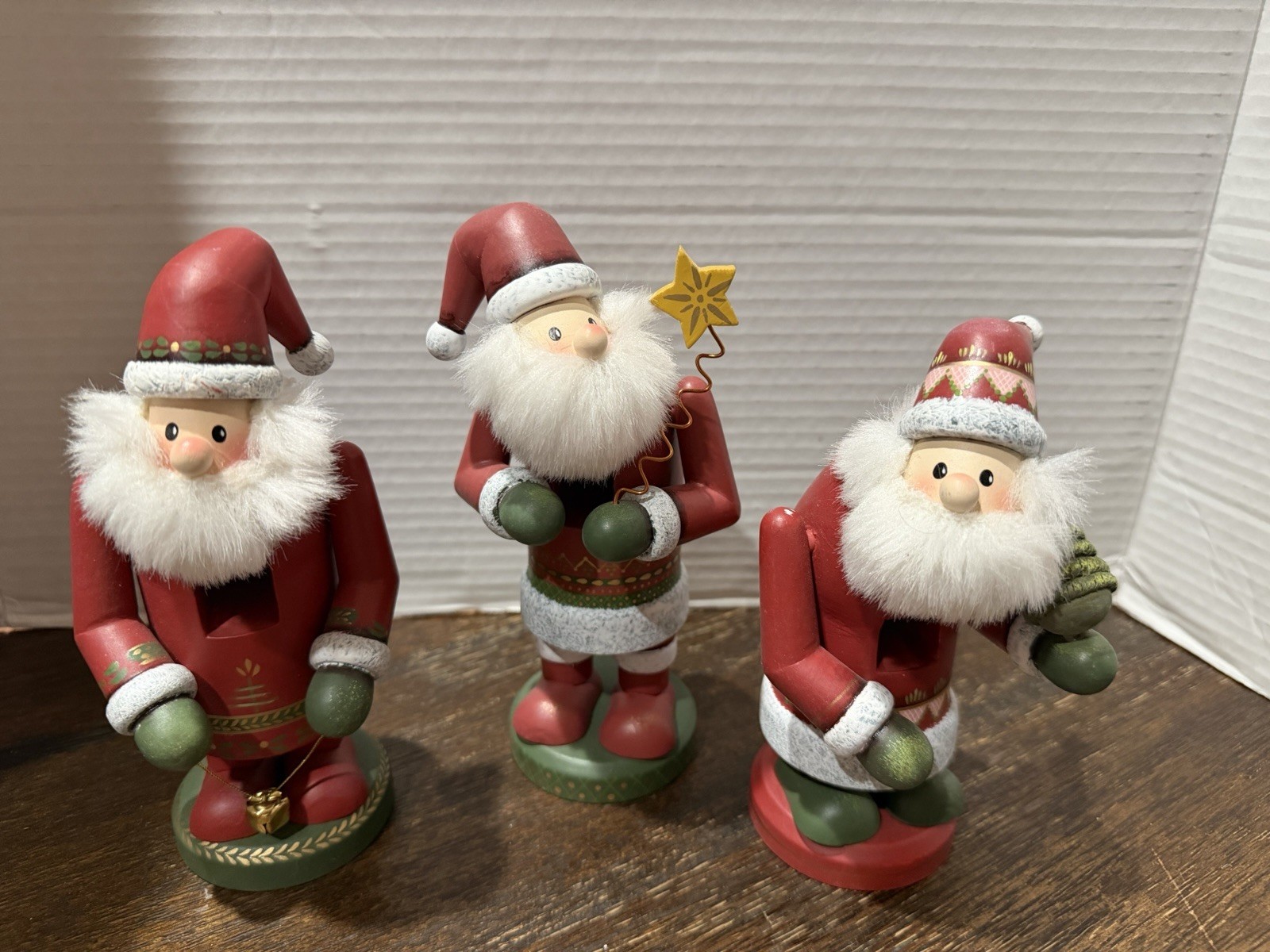Vintage Zims Set Of Three Santa Nutcrackers-1995 Vintage Zims Set Of Three Santa Nutcrackers-1995