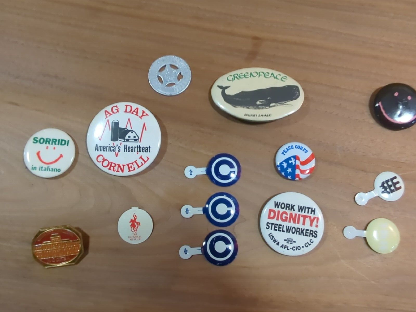 Vintage Chicago Cubs Greenpeace AFL-CIO Cornell Mixed Button Pin Button Lot 