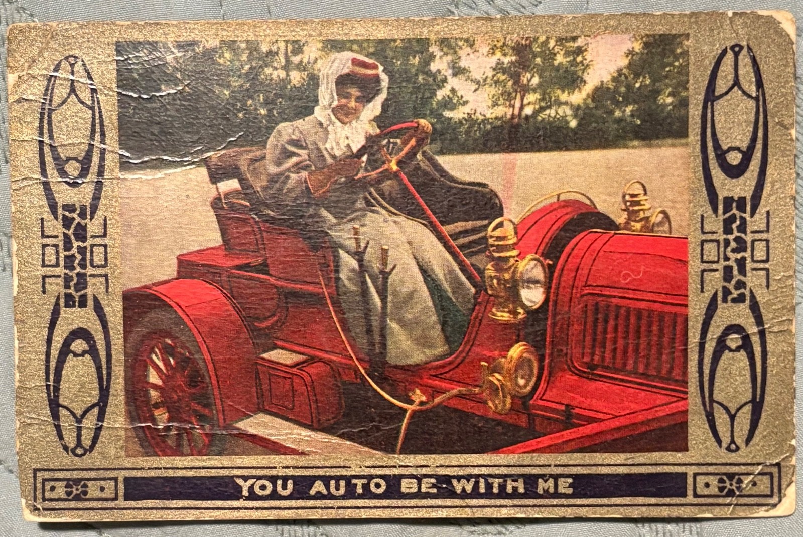 Early Automobile postcard 1906 1907 Pope-Hartford Horseless Carriage