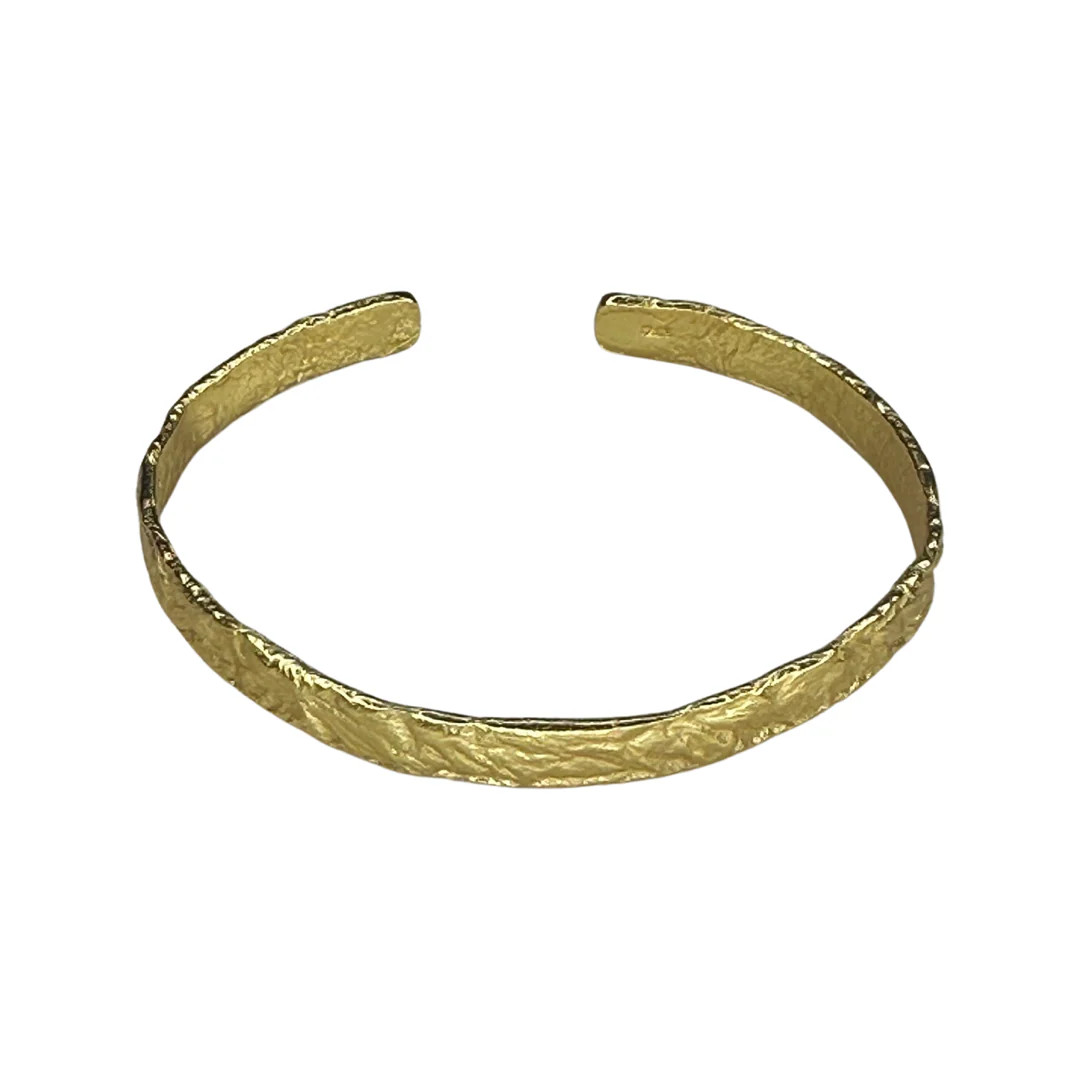 Hammered Gold Thin Cuff