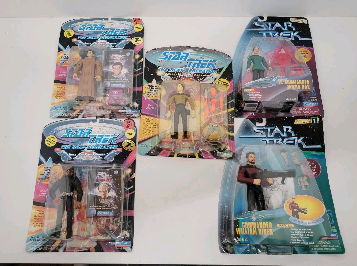 Vintage Playmate Star Trek Set Of 5 Figures On Cards Sealed 1992-1994