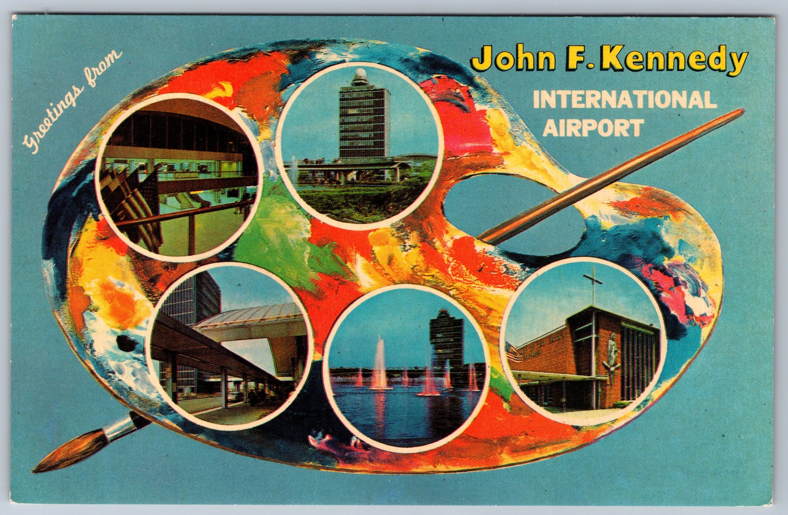 John F. Kennedy International Airport NY Multi-View Chrome 1964 Aviation