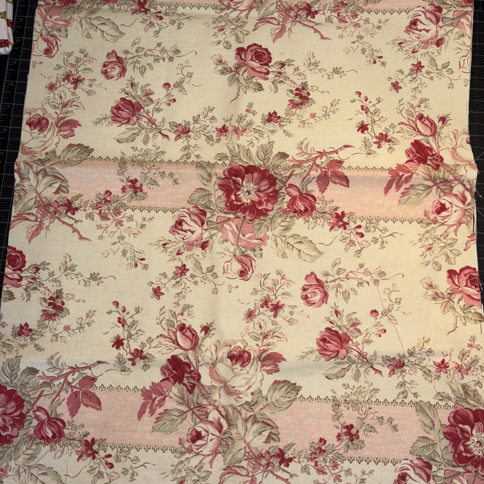ADARE  5th AVENUE COVINGTON FLORAL LINEN UPHOLSTERY FABRIC 2 Yds English Cottage