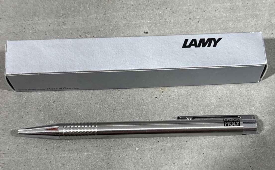 LAMY LOGO STAINLESS STEEL Liqui Moly BALLPOINT PEN BLUE *New*