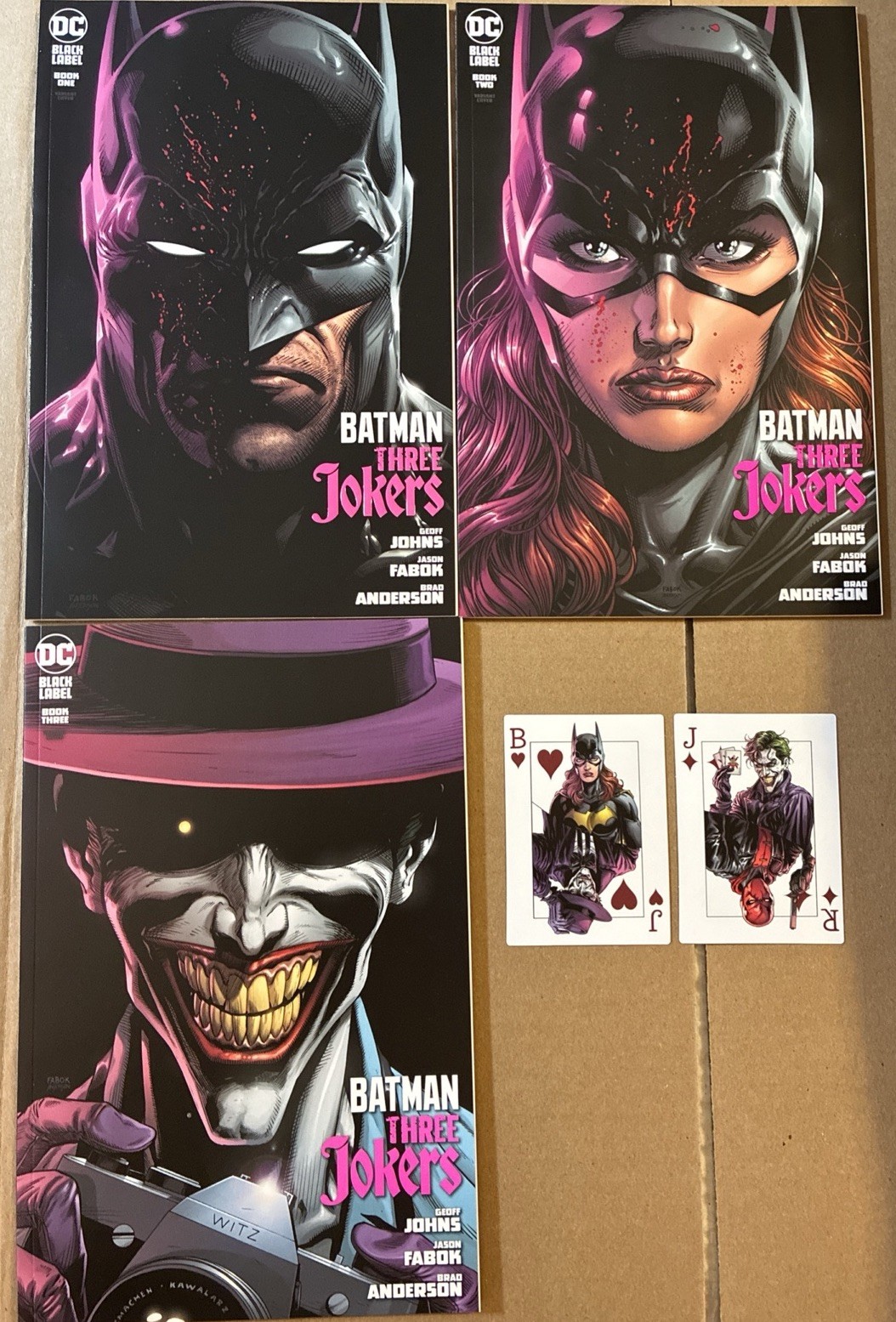 Batman Three Jokers #1-3 Complete Set DC Black Label Fabok + Playing Cards